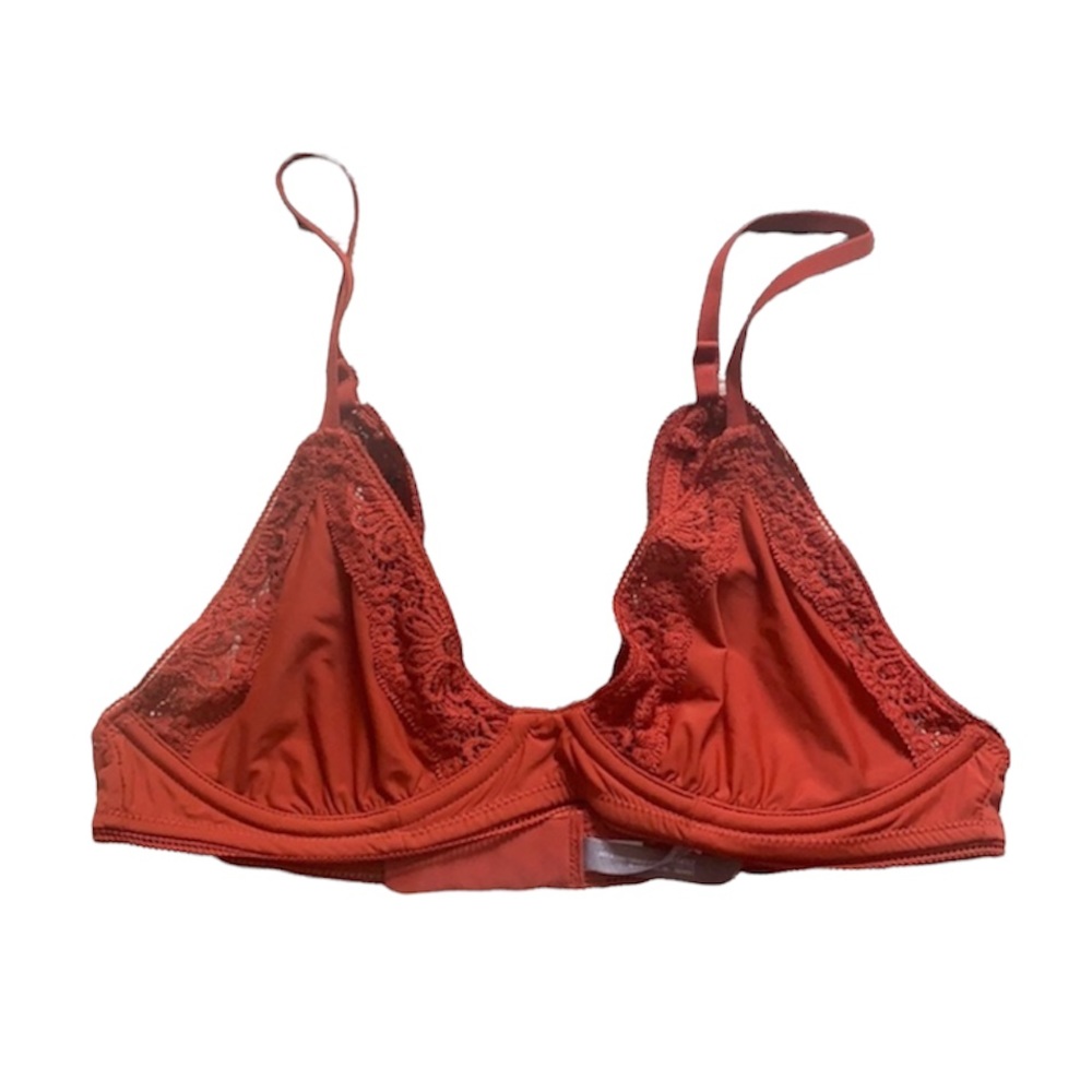 Aerie Lace Unlined Bra Size 34B in Burnt Orange